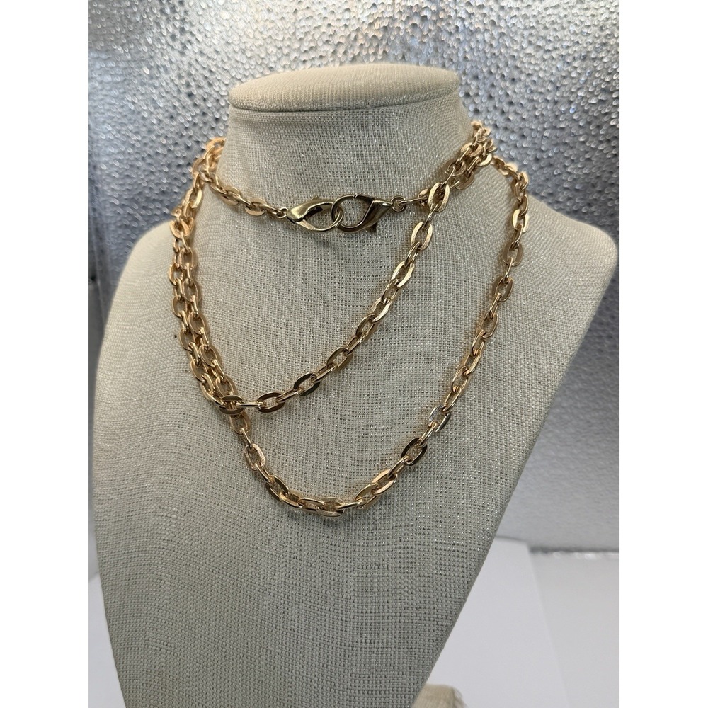 22" Trendy Anchor Metal Chains Purse Handle Shoulder Strap Replacement Gold Tone - Picture 2 of 4